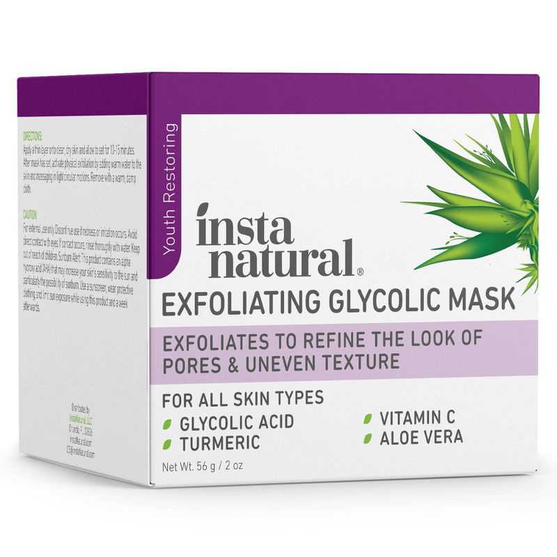InstaNatural Exfoliating Glycolic Beauty Face Mask – 2oz