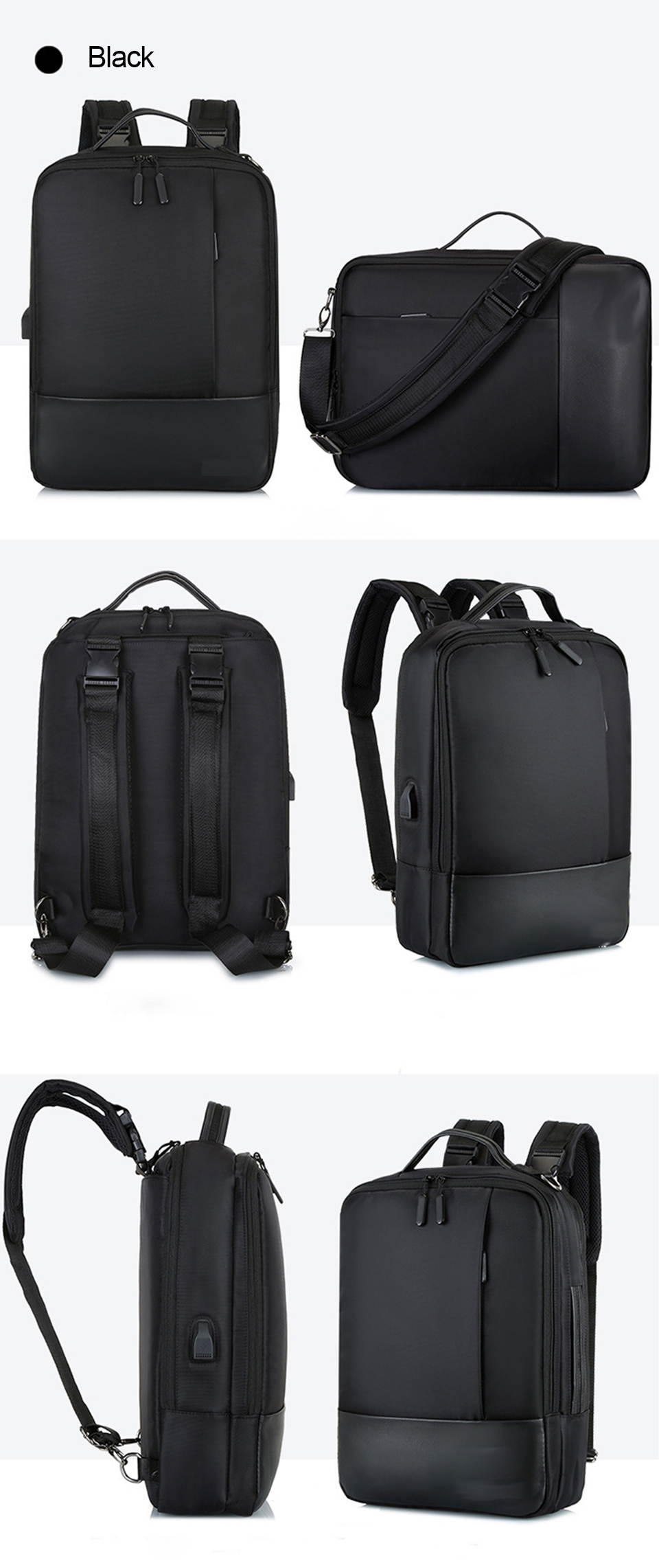 ESTONE 1815# Travel Laptop Backpack Business Slim Durable Daypack with USB Charging Port College Computer Bag Backpack Hiking Backpack Rucksack Gym Bag for Men Women Fits 15.6 Inch Laptop, Brown