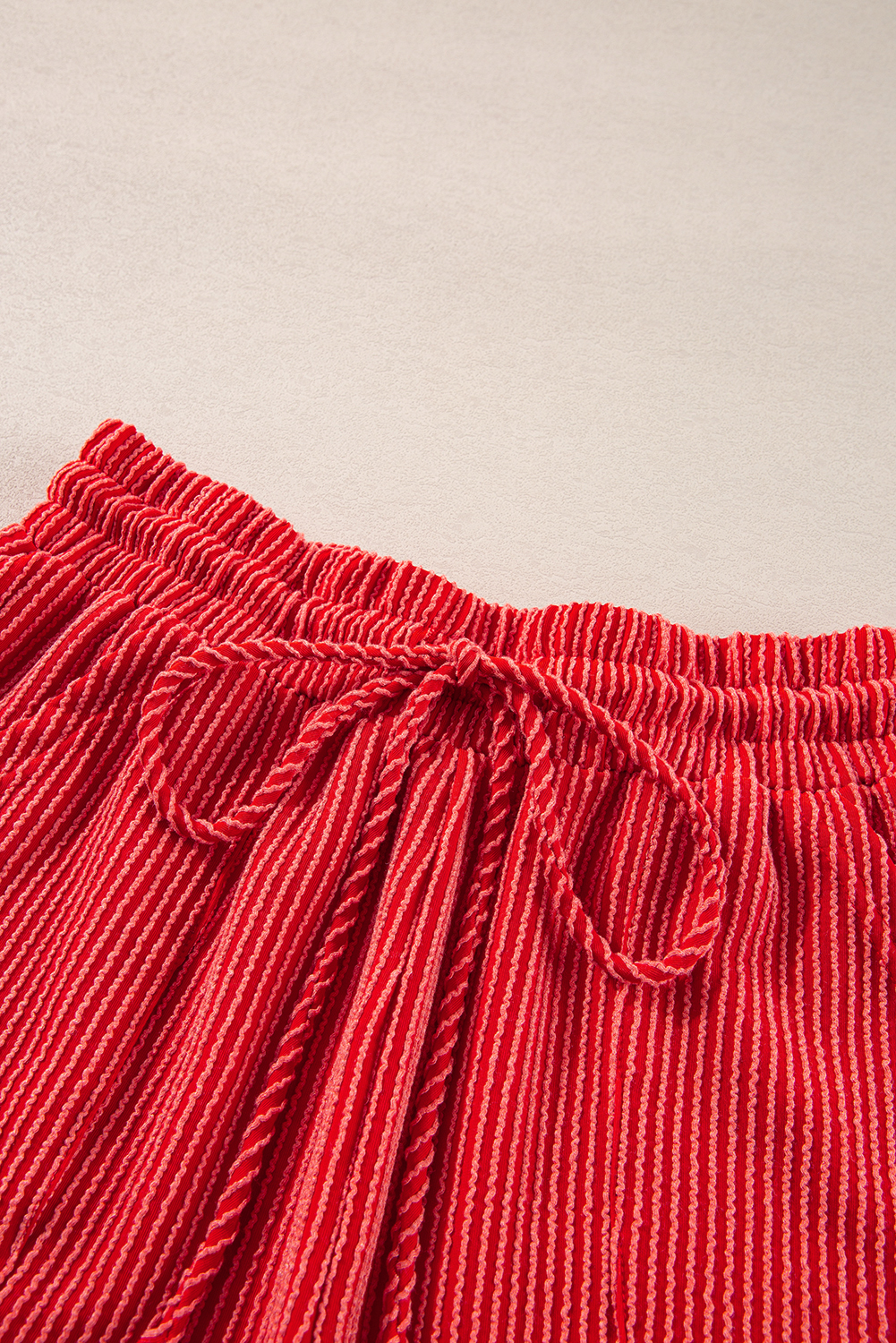 Racing Red Corded MERRY Long Sleeve Top and Shorts Pajama Set