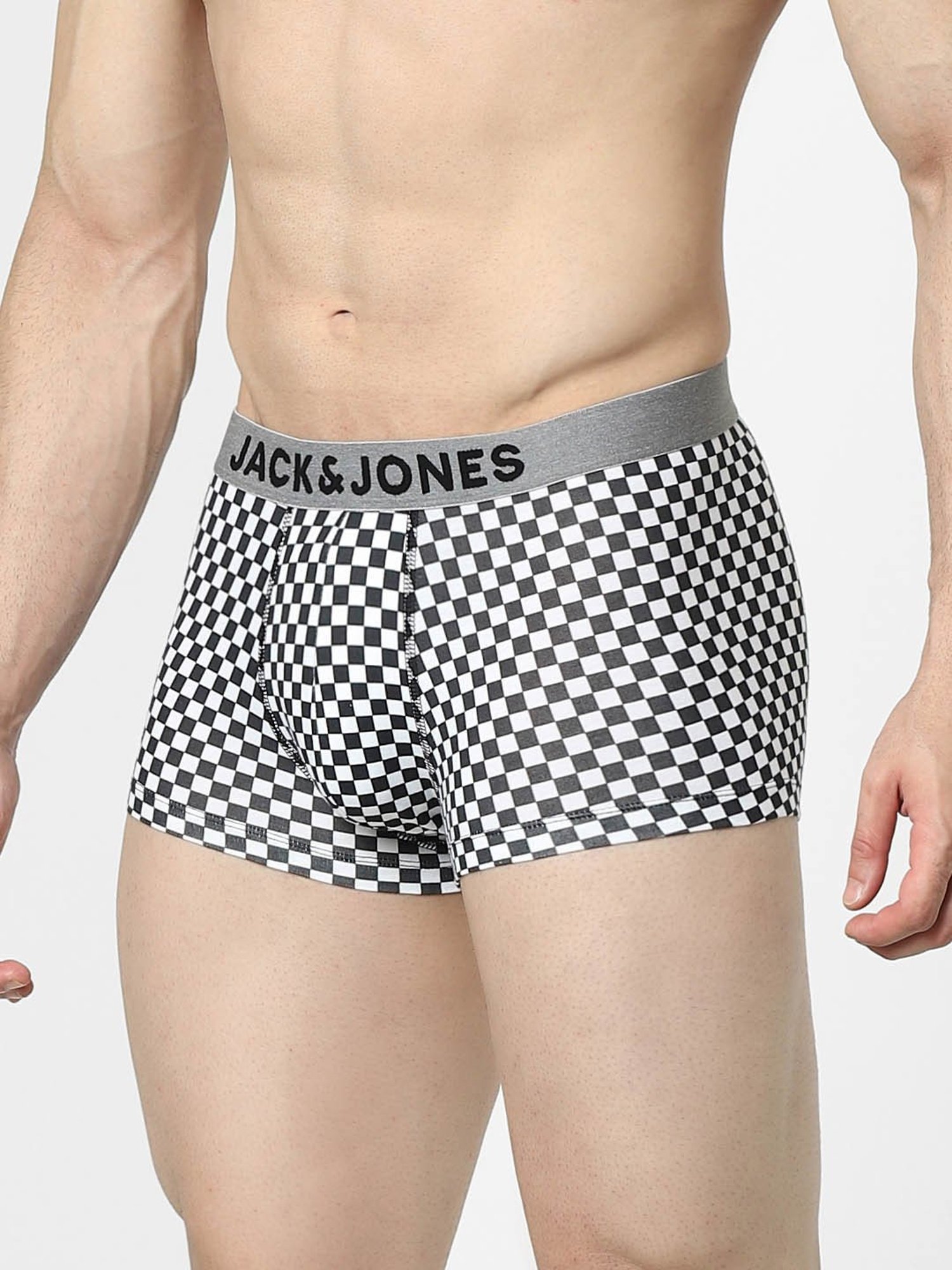 Jack & Jones White & Black Check Trunks