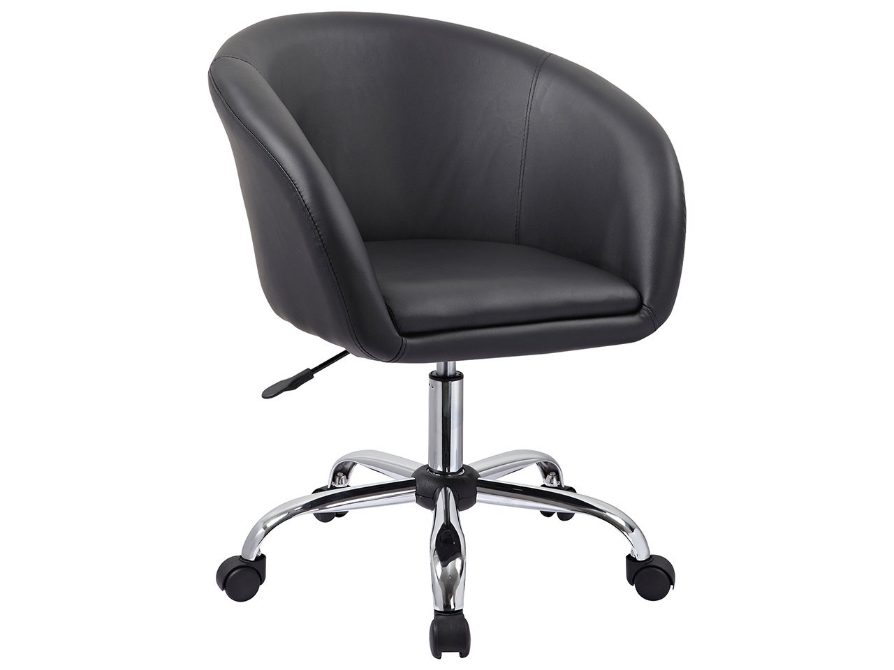 Swivel Height Adjustable Task Chair PU Leather Salon Stool with Wheels