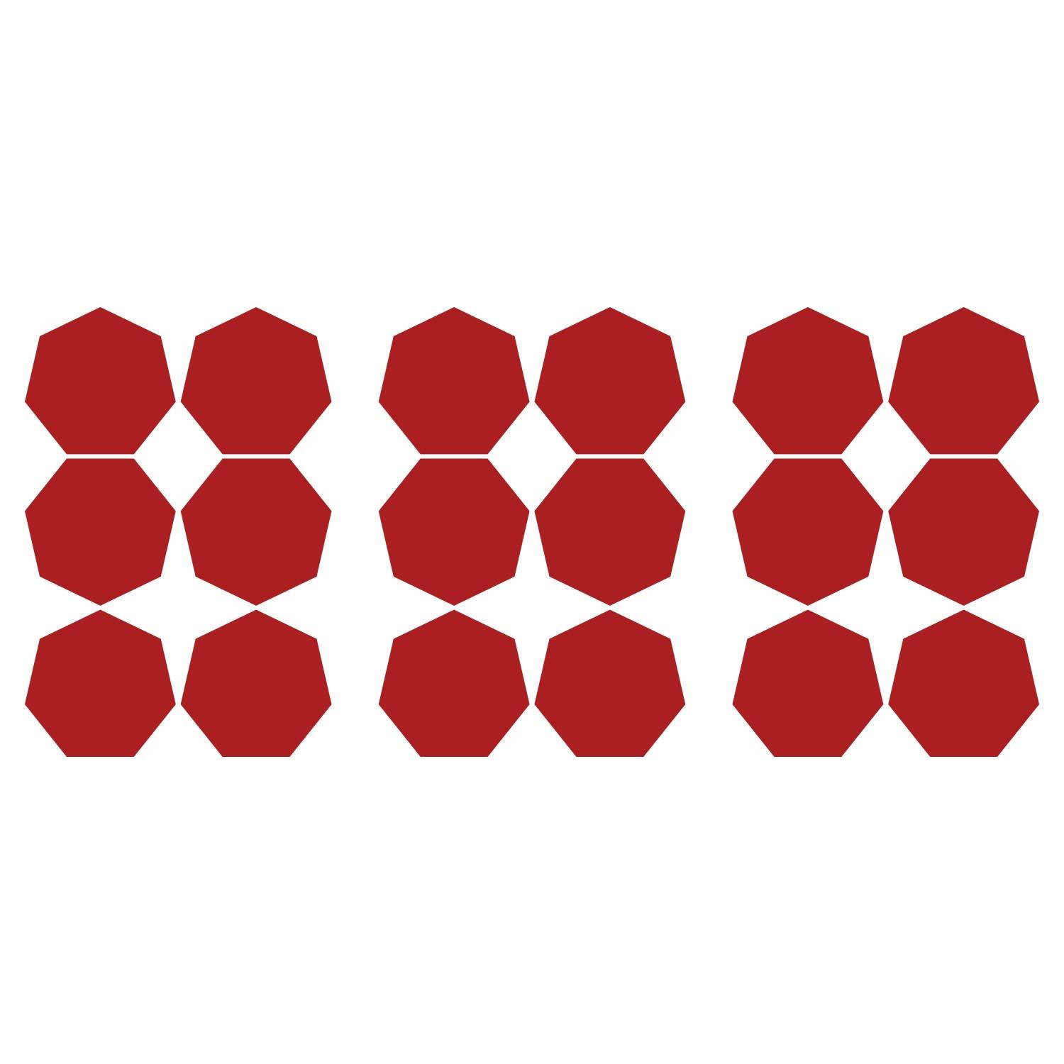 LiteMark 1 Inch Yellow Removable Heptagon Decals - Pack of 160