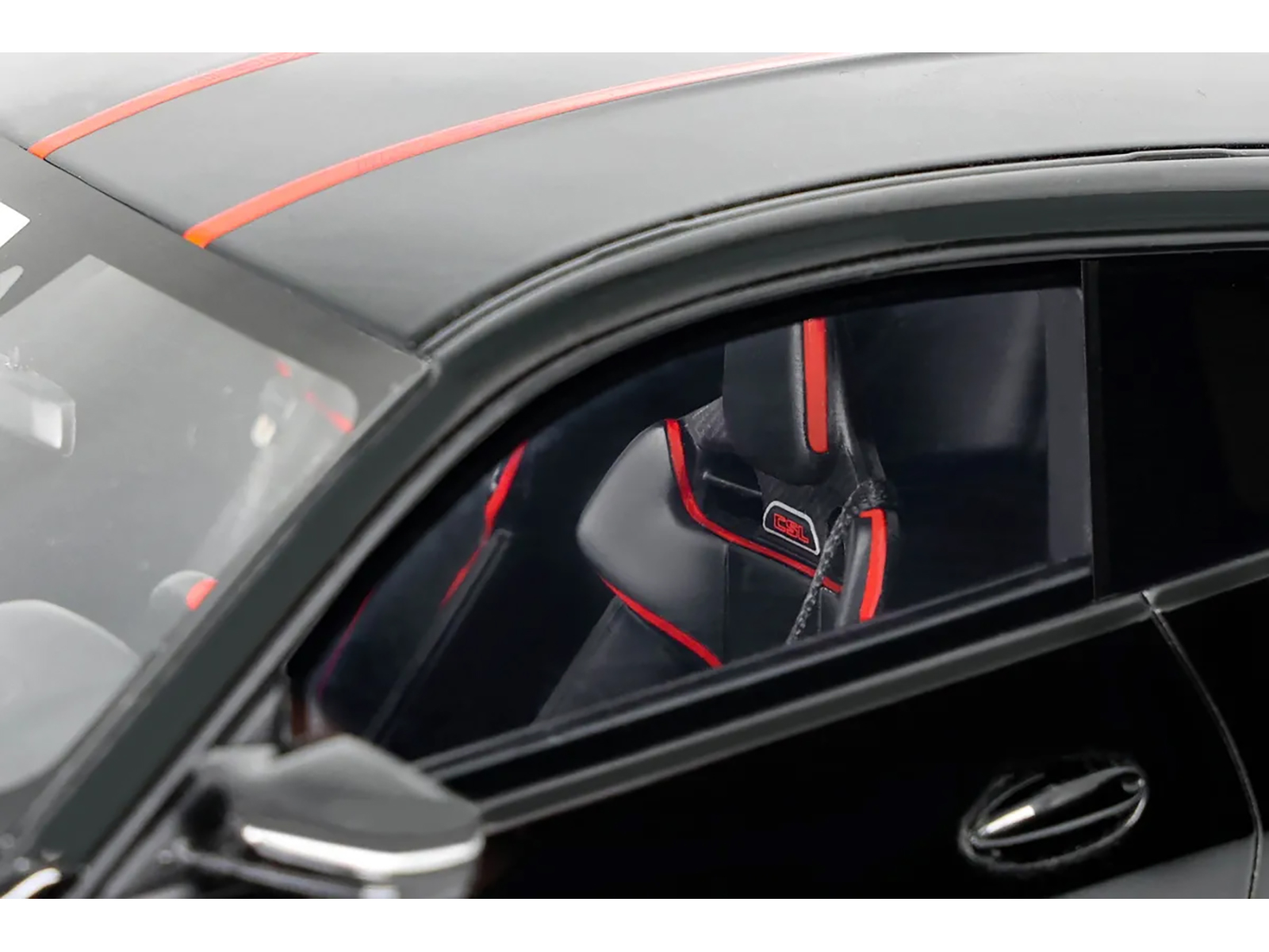 BMW M4 CSL Black with Red Stripes 1/18 Model Car by GT Spirit