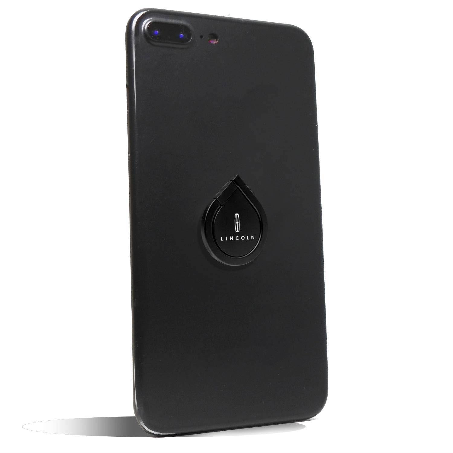 Lincoln Logo 360 Degree Rotation Phone Finger Ring Grip/Holder/Stand for Cell Phone/iPhone X, iPhone 8/8 Plus, Galaxy S9, Note 9 (Black)