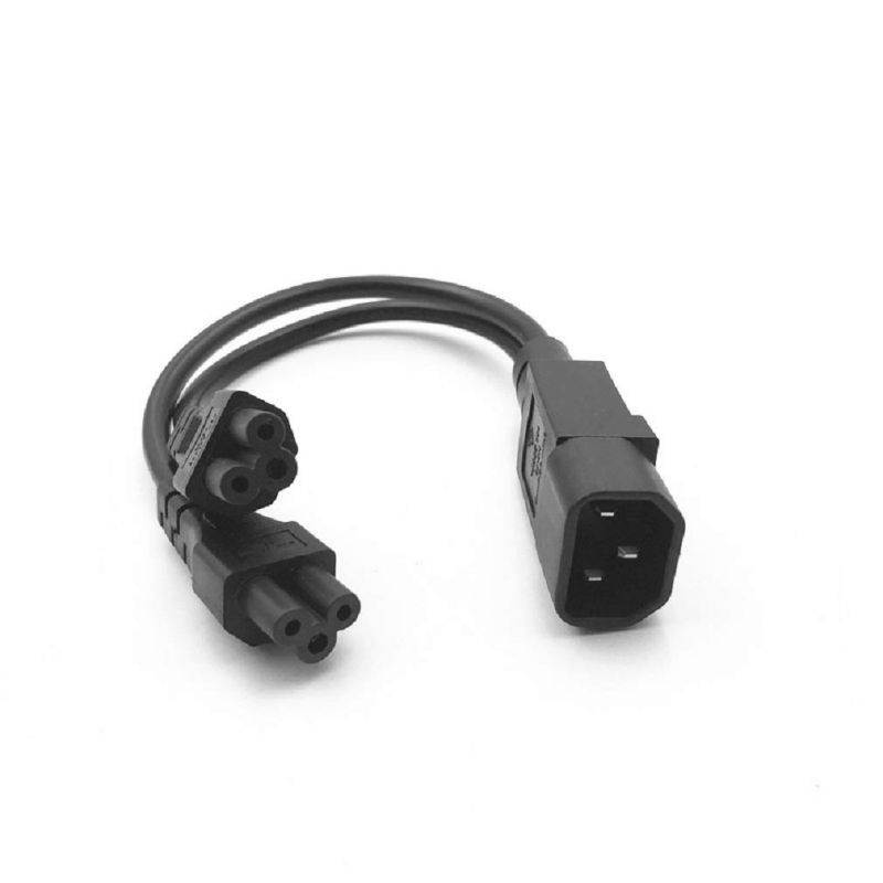 Tekit C14 to C13+NEMA 5-15R Y Splitter Power Plug Cord,Single IEC 320 C14 Male to C13+Nema 5-15R Female Splitter Adapter Cable Cord ,1ft /30mm