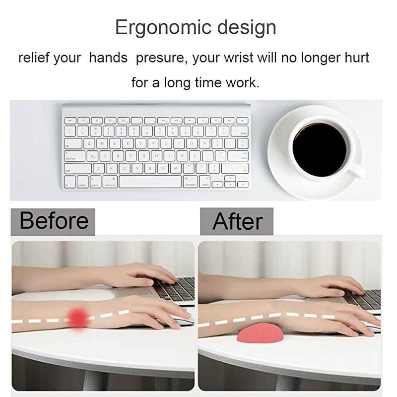 Keyboard Wrist Rest and Mouse Wrist Rest Support Mouse Pad Set,Non Slip Rubber Base Wrist Support with Ergonomic Raised Memory Foam for Easy Typing & Pain Relief