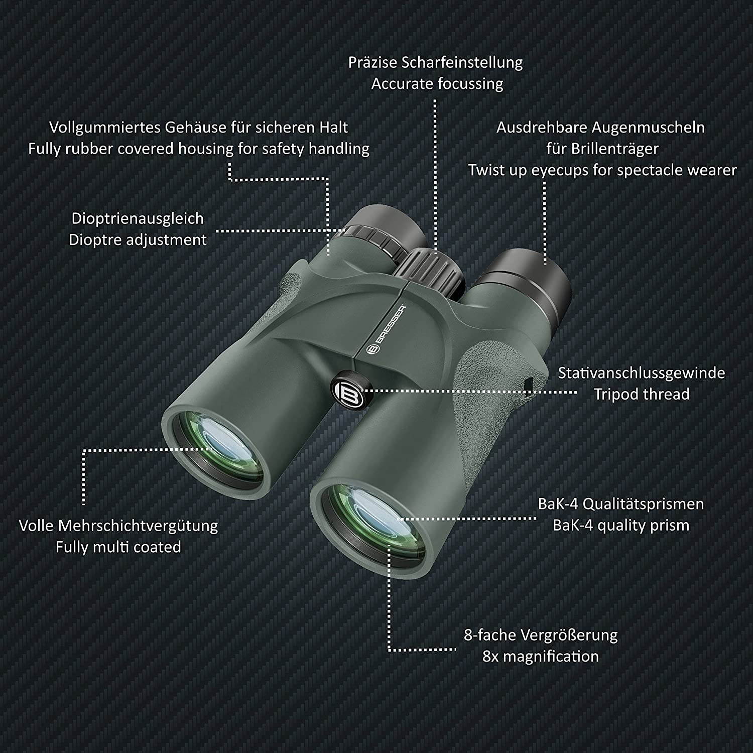 BRESSER Condor Binocular, 8X 42mm