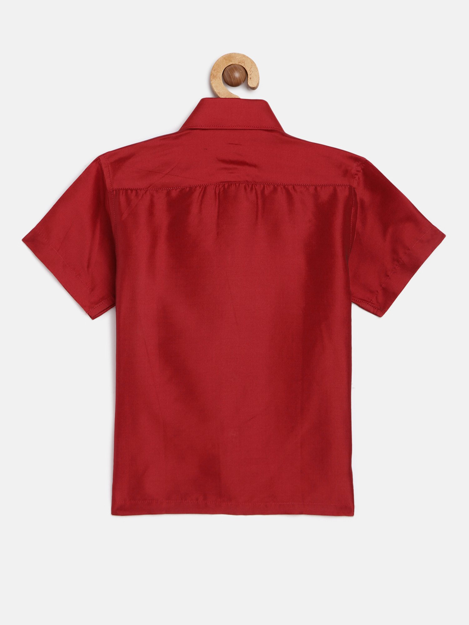 THANGAMAGAN Kids Red Solid Lining Shirt