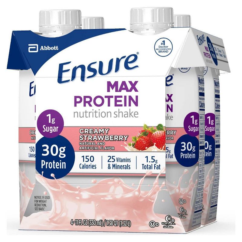 Ensure Max Protein Shake - Creamy Strawberry - 4ct/44 fl oz