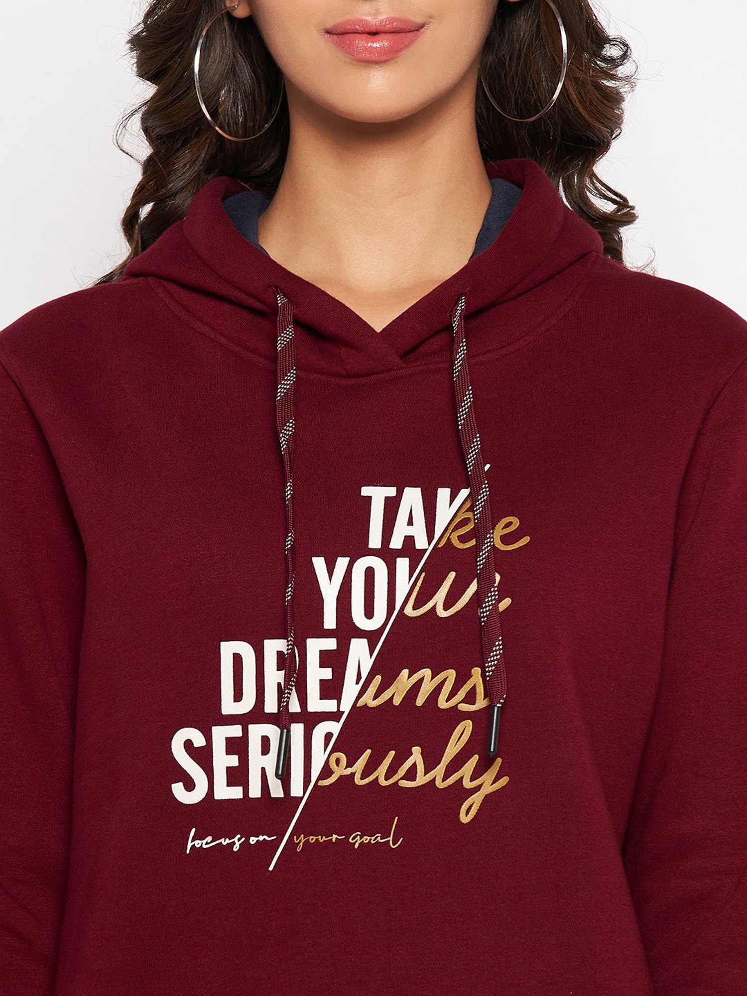 Crozo By Cantabil Maroon Textured Hoodie