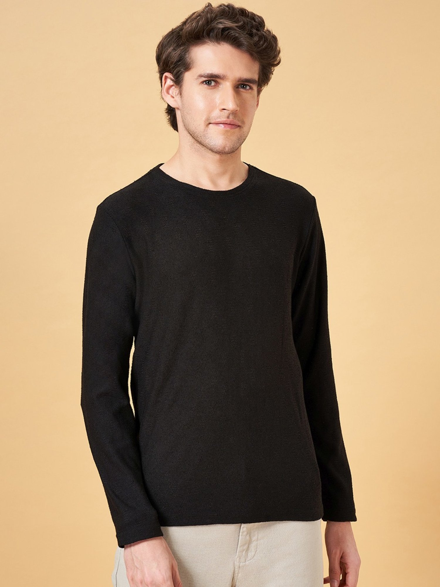 7 Alt by Pantaloons Anthracite Slim Fit T-Shirt