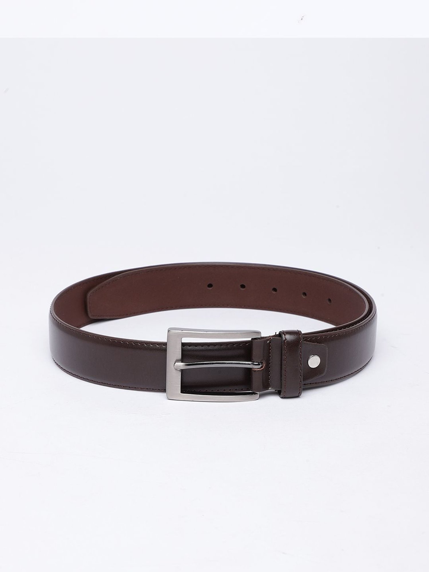 Crusset Brown Formal Belt & Bi-Fold Wallet Combo Set for Men