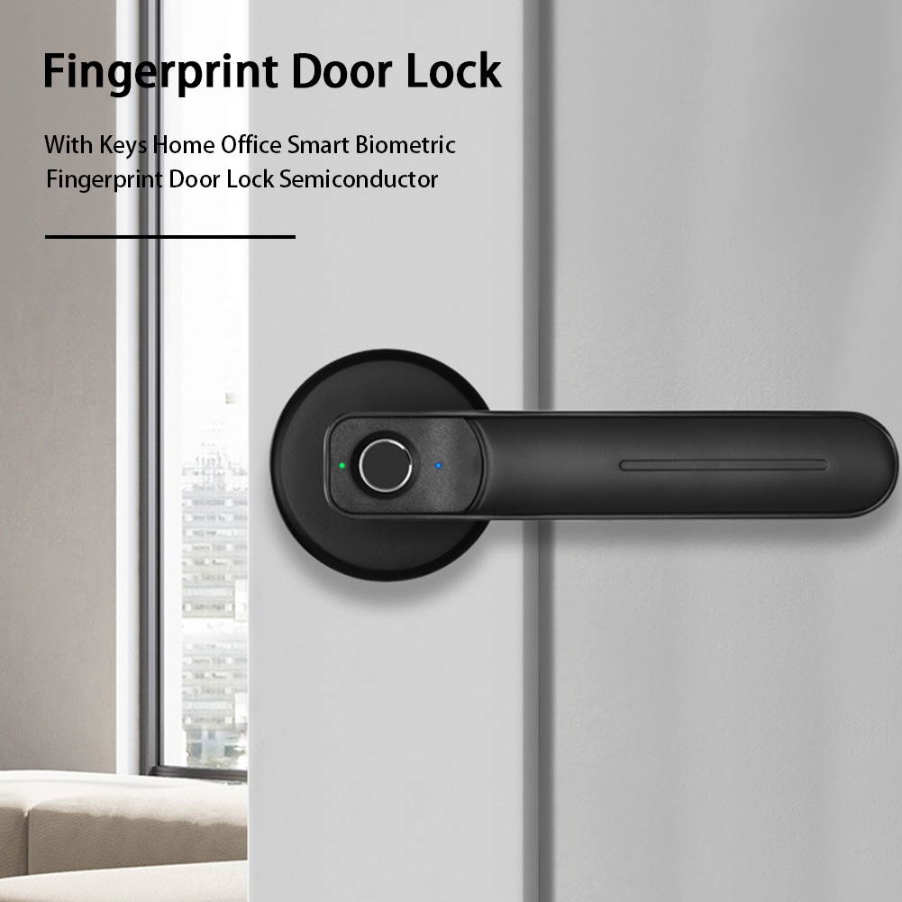 Smart Biometric Fingerprint Door Lock Semiconductor With 2pcs Keys Home Office