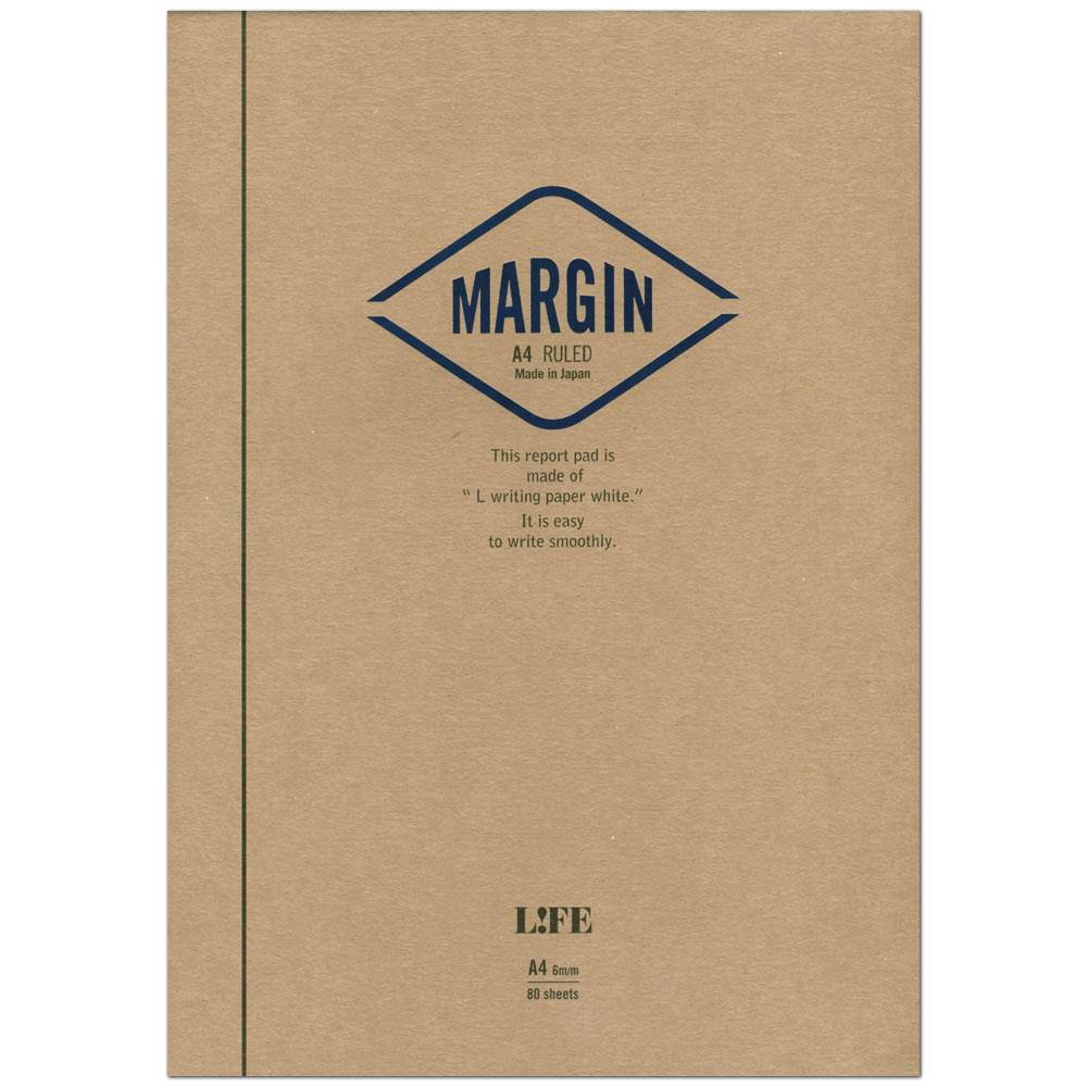 Life Margin Report Bound On Top Notebooks: 8 in. x 12 in. (Tan/Blue Cover, Lined Pages)