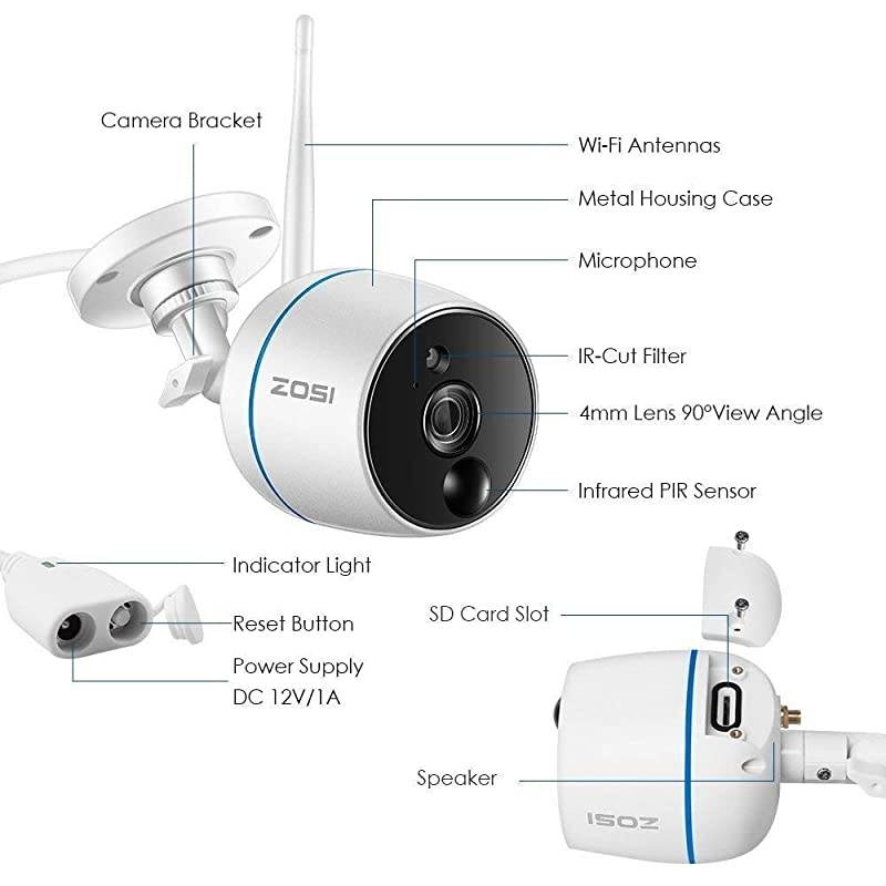 Wireless Security Cameras System with Hard Drive 1TB, 1080P Network Video Recorder with 4PCS 720P Auto Match Weatherproof IP Cameras with 100ft Night Vision,Motion Detection, Remote Access