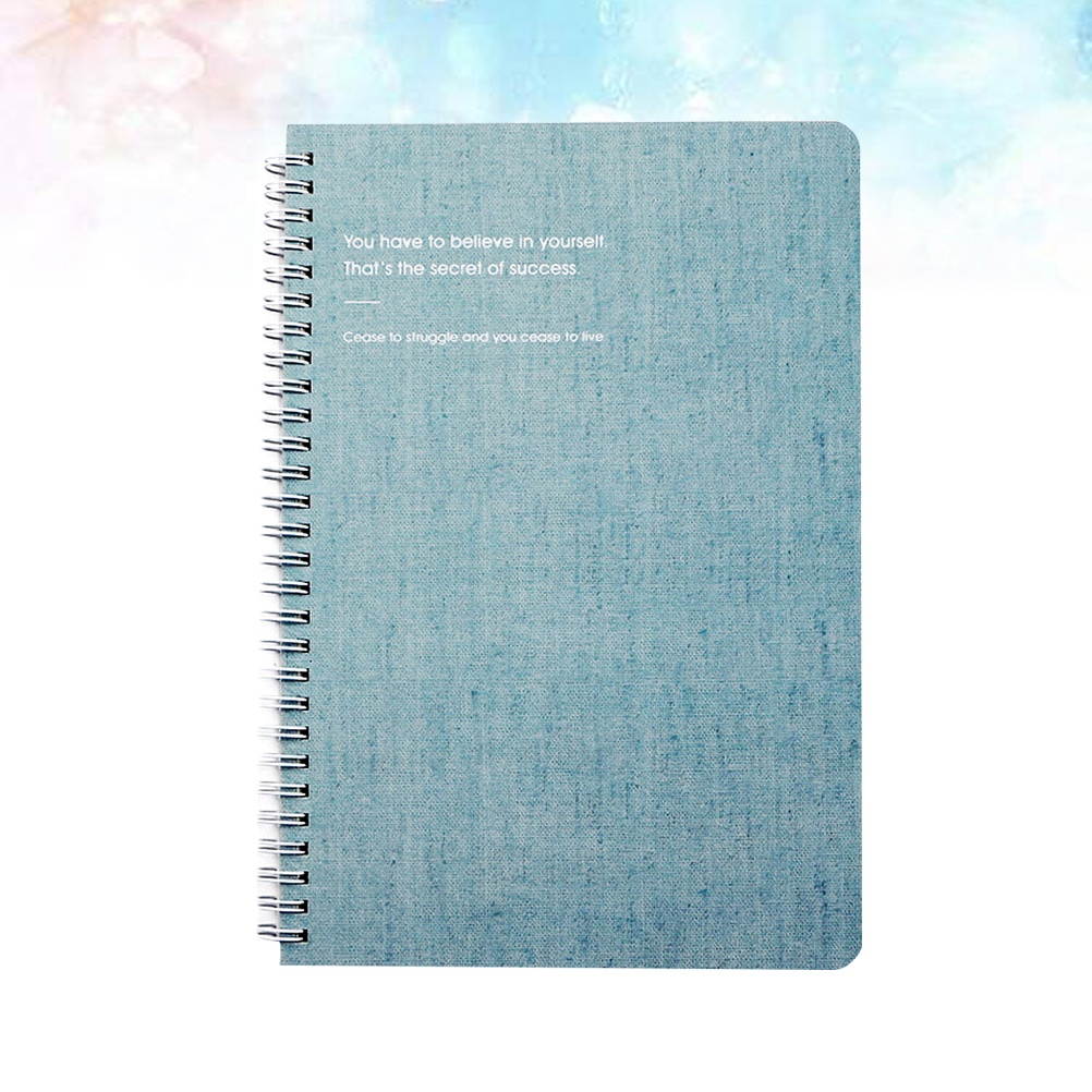 2pcs Side-spiral Notebooks Simple Cover Notepad Students Stationery Prcatical Work-book for Man Woman (A5 Black Blue)