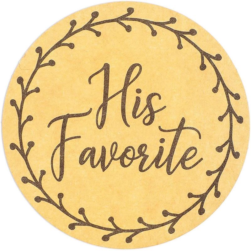 Pipilo Press 1000-Pack His Favorite Her Favorite Rustic Stickers for Wedding Decorations (1.5 in)