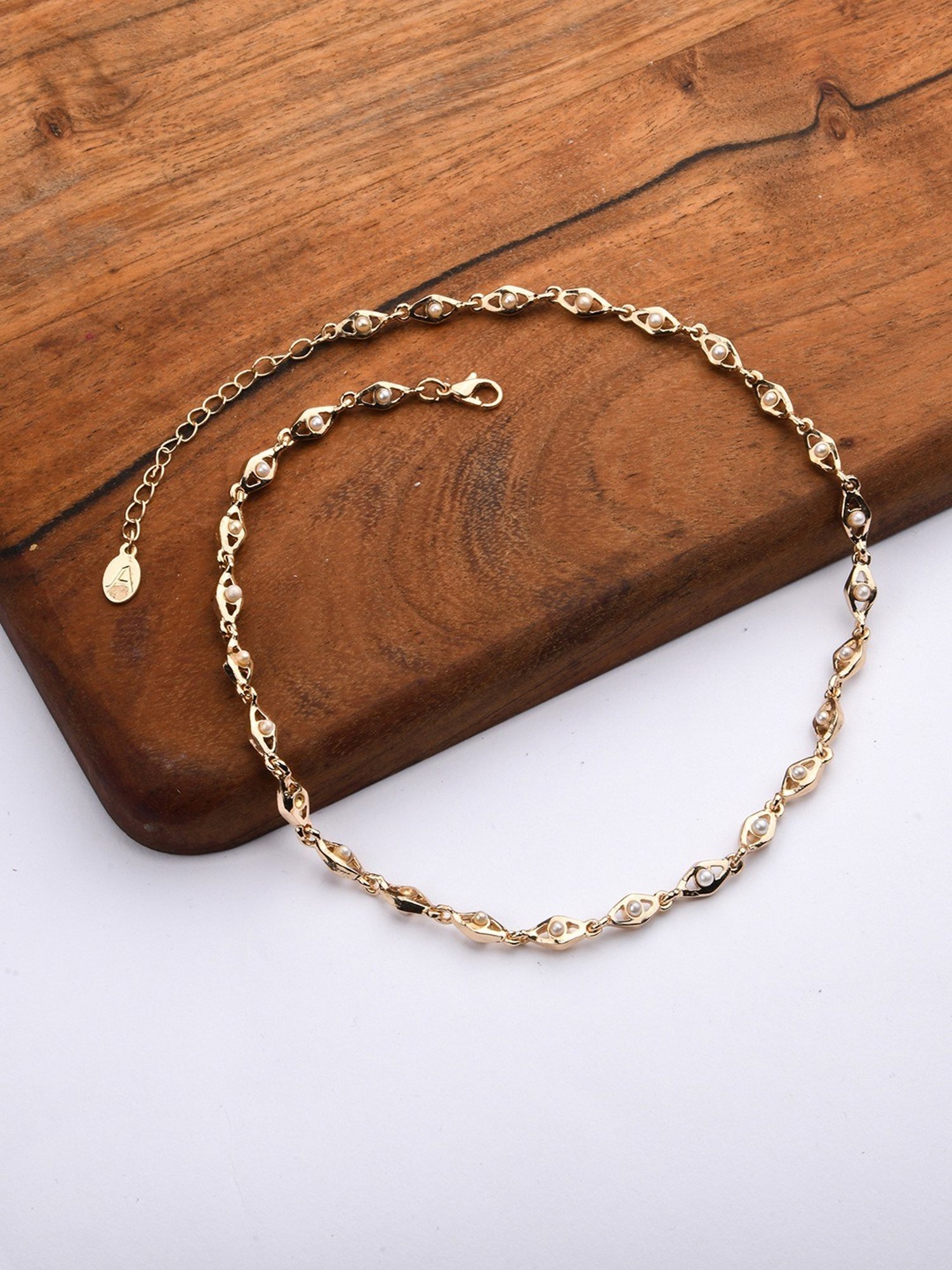 Accessorize London Pearl Detail Chain Necklace