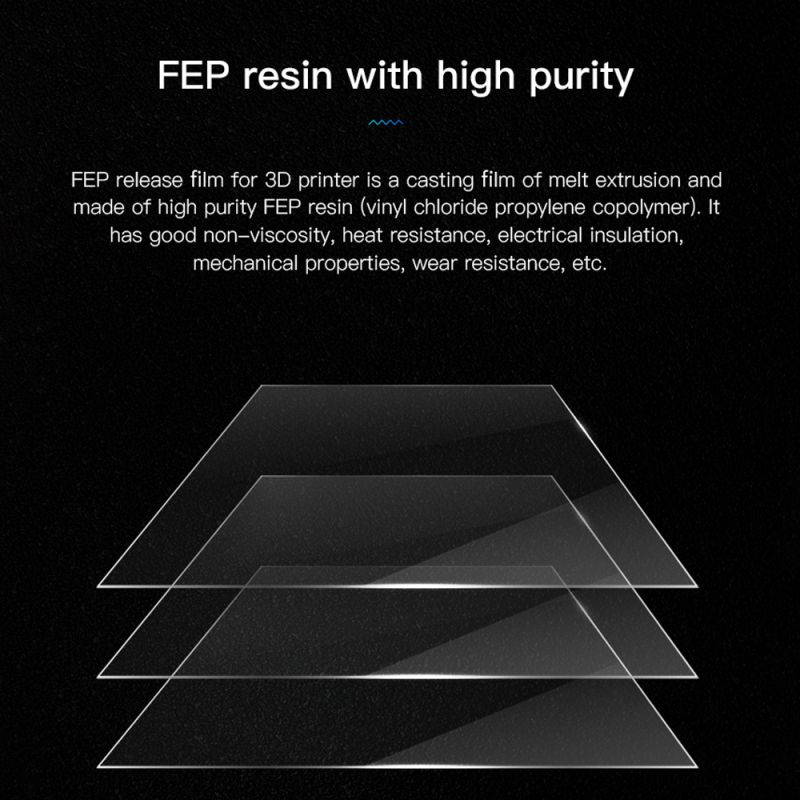 Creality 3D Professional Light-Curing FEP Release Film Sheet 200*140mm High Transmittance Heat Resistant Compatible with LD-001/LD-002/LD-002R Photon SLA DLP Resin 3D Printer