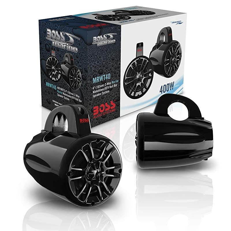 MRWT40 Marine Waketower Speaker System 400 Watts of Power Per Pair 200 Watts Each 4 Inch Full Range 2 Way Marine grade Weatherproof Sold In Pairs