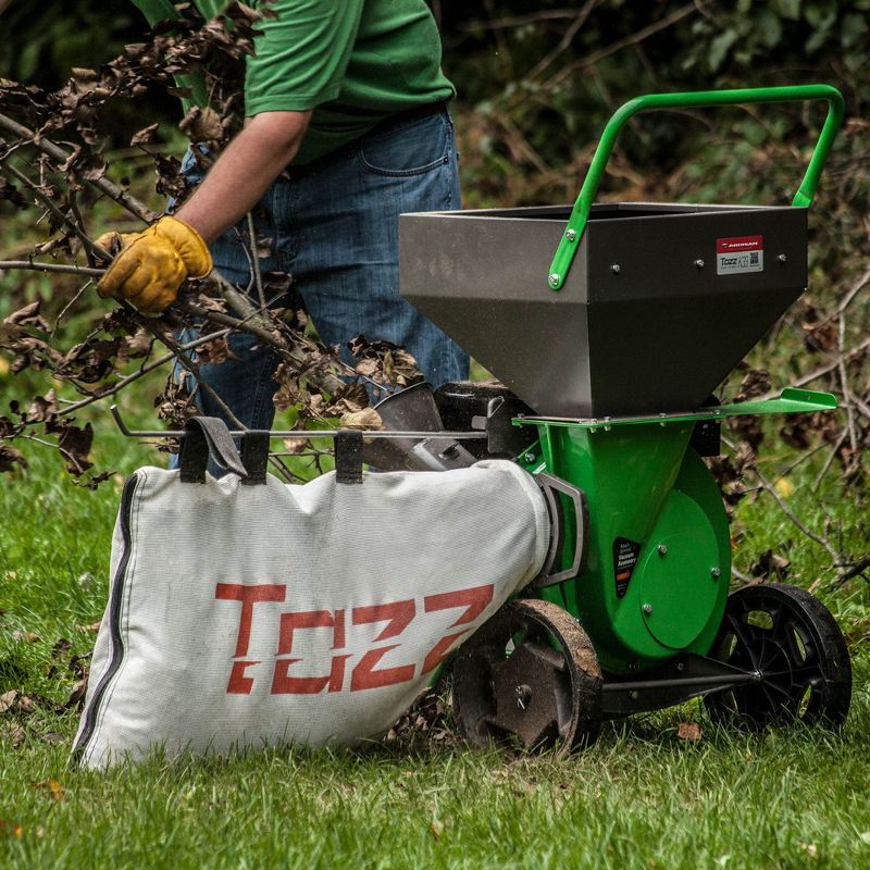Earthquake 30520 Tazz Viper 212cc Gas Wood Chipper Shredder Mulch Bag, Green