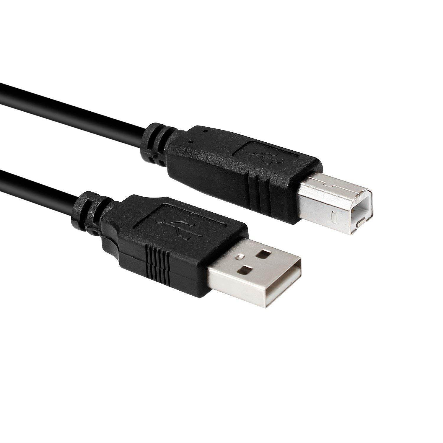 WAWPI USB Printer Cable A to B for 25 feet black