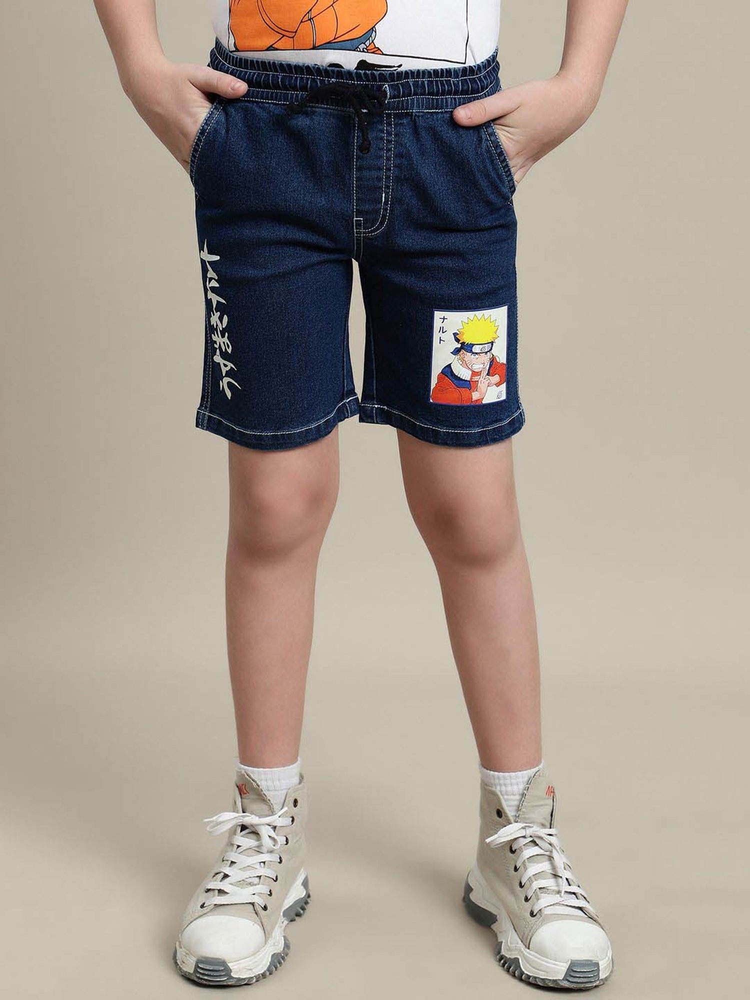 Kidsville Boys Blue Cotton Printed Short