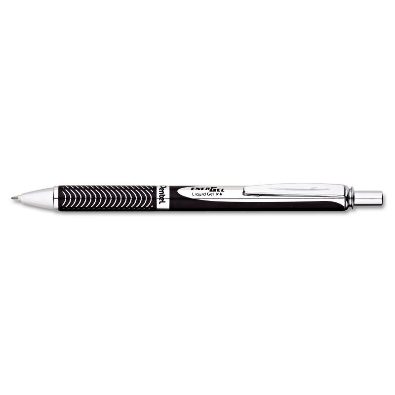 Pentel EnerGel Alloy RT Retractable Liquid Gel Pen .7mm Black Barrel Black Ink BL407AA