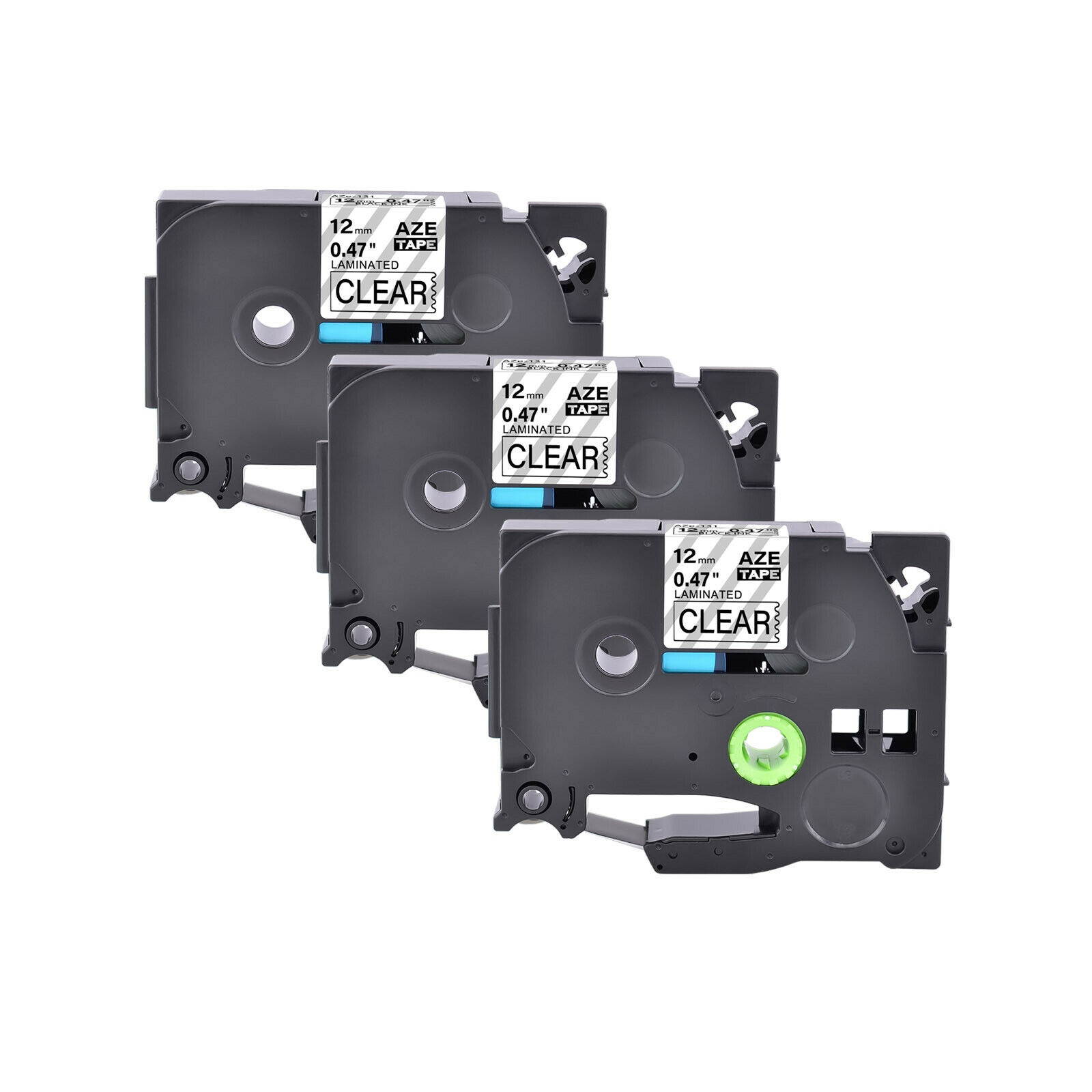 3PK 1/2'' TZ131 TZe131 Black on Clear Label Tape for Brother P-touch PT-1180