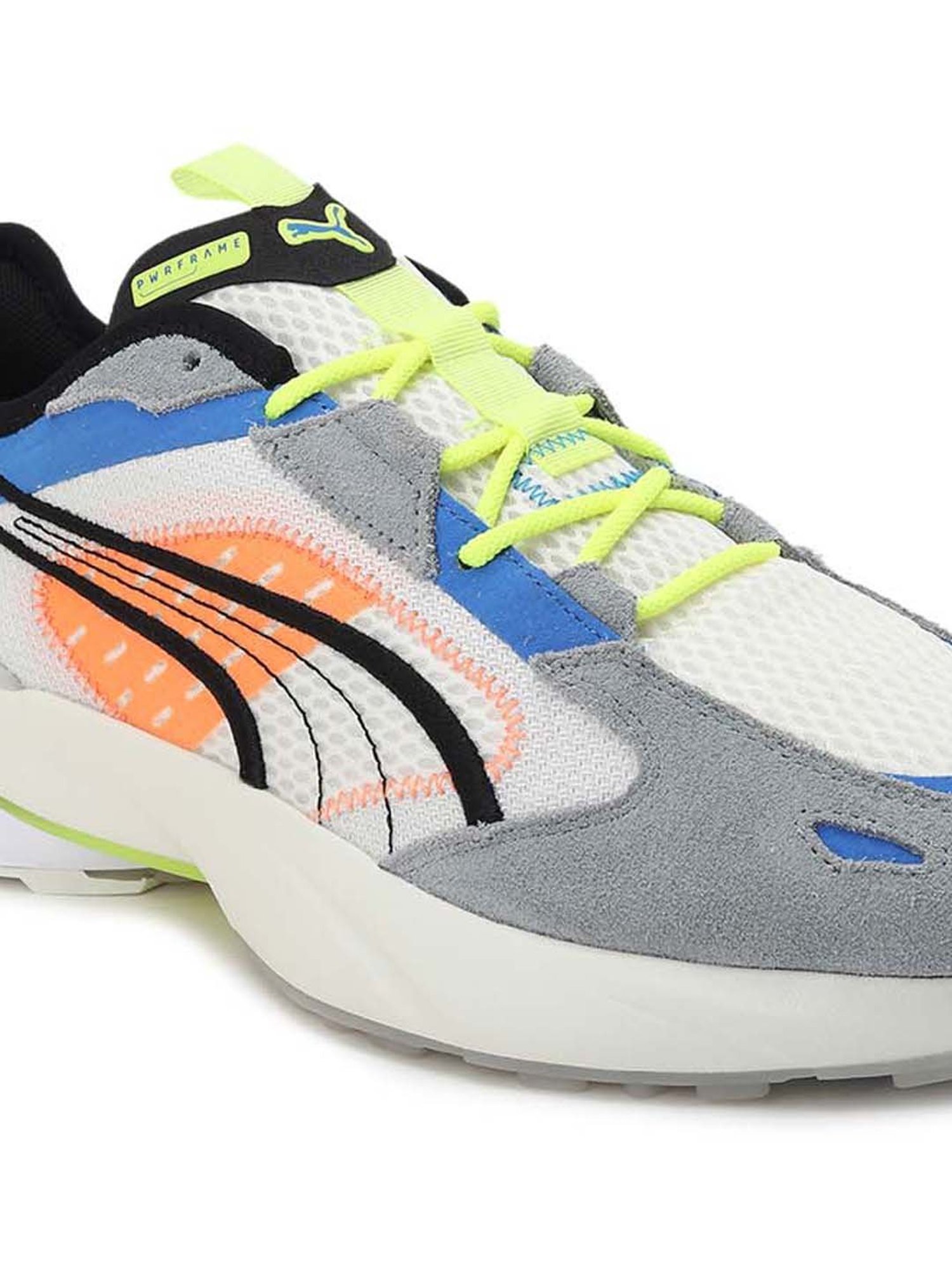 Puma Men's PWRFRAME OP 1 Abstract Trainers Beige Casual Sneakers