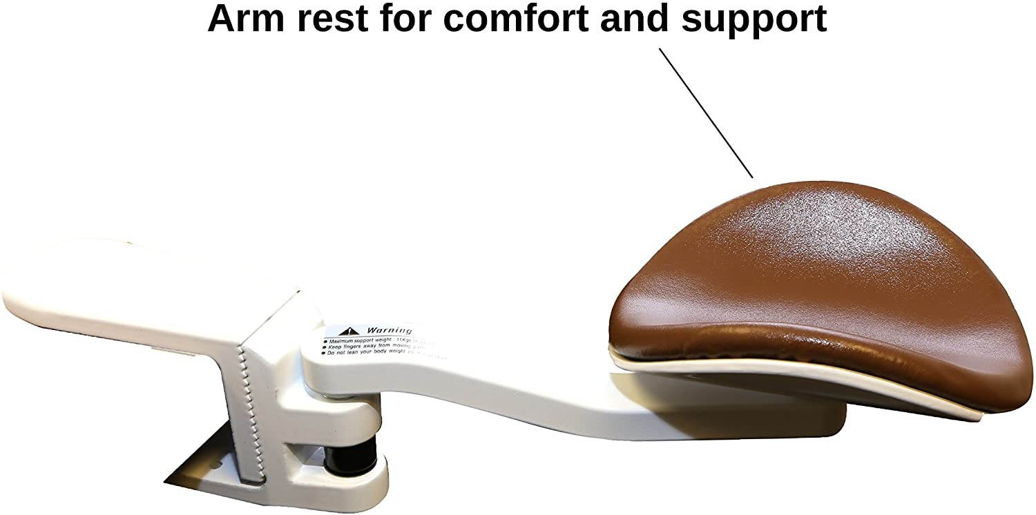 Syba Wrist Rest, Padded Armrest Ergonomic Arm Rest Support Aluminum Alloy Rotating Mouse Arm Rest Mouse Pad for Computer Table Arm Support SY-ACC65088