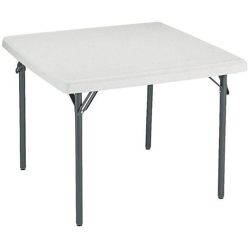 Iceberg IndestrucTables Too 1200 Series Resin Folding Table 37w x 37d x 29h Platinum 65273
