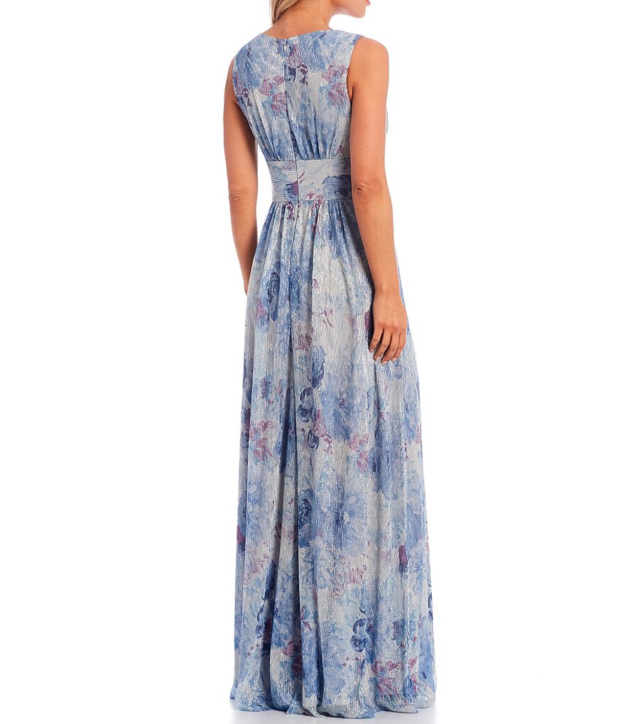 White Boho Stripes & Floral Print Floor Length Tank Dress