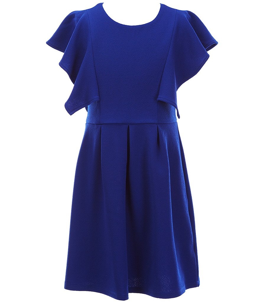 Poppies and Roses Big Girls 7-16 Flutter-Sleeve A-Line Dress