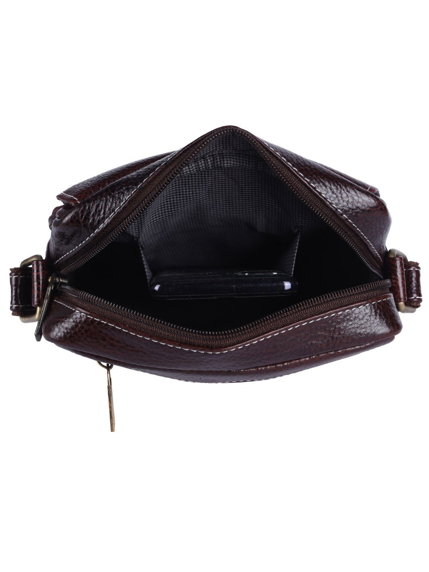 HiLEDER Pure Genuine Leather Messenger Shoulder Sling Cross Body Office Bag for Men and Women,Brown