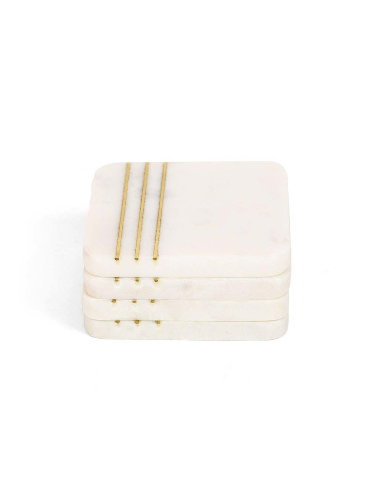 Home4U 'Sulivian' Off-White Marble Coaster - Set of 4