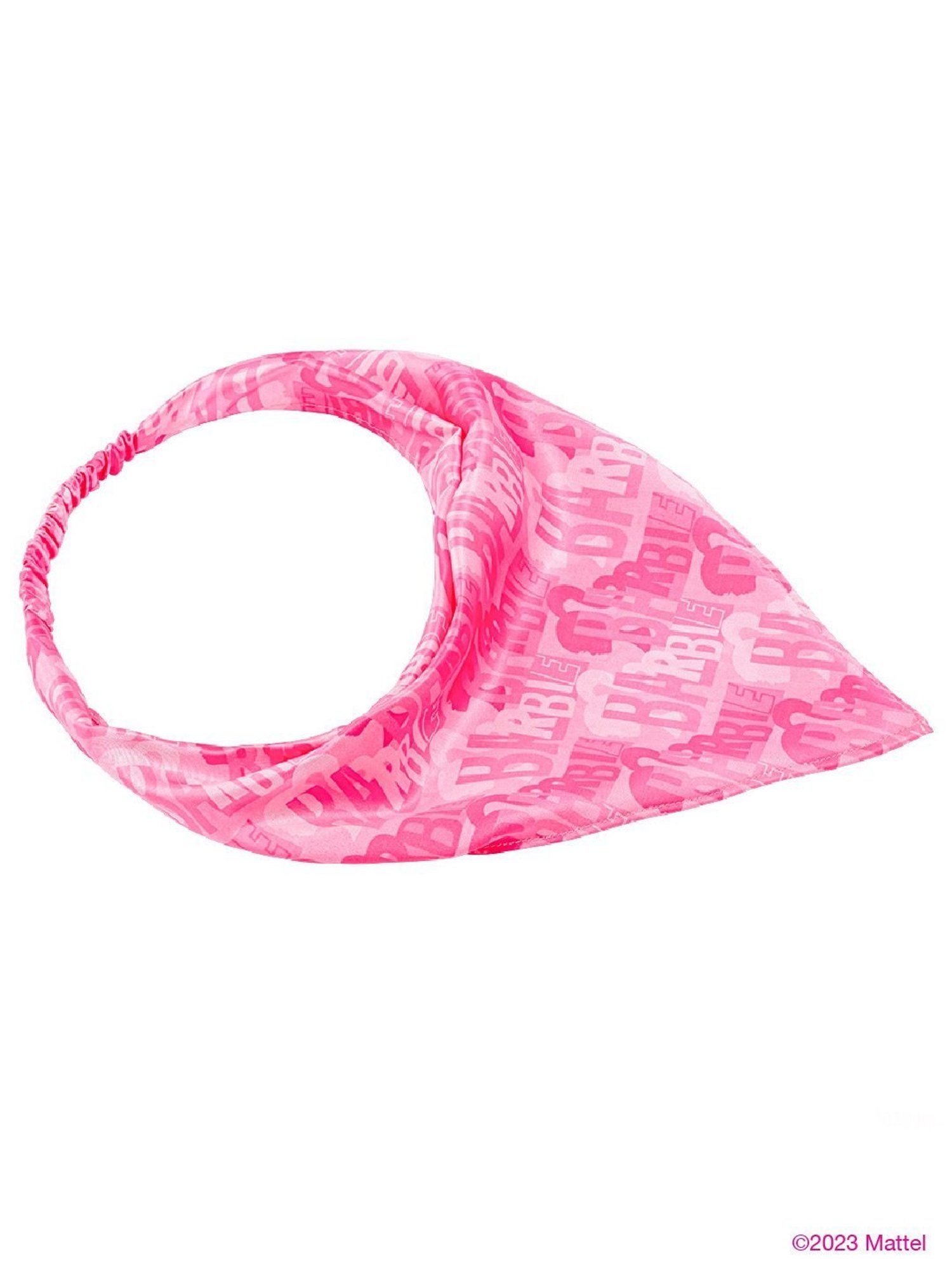 Hair Drama Company Barbie Chevron Pink Printed Headscarf Rubberband Bandana