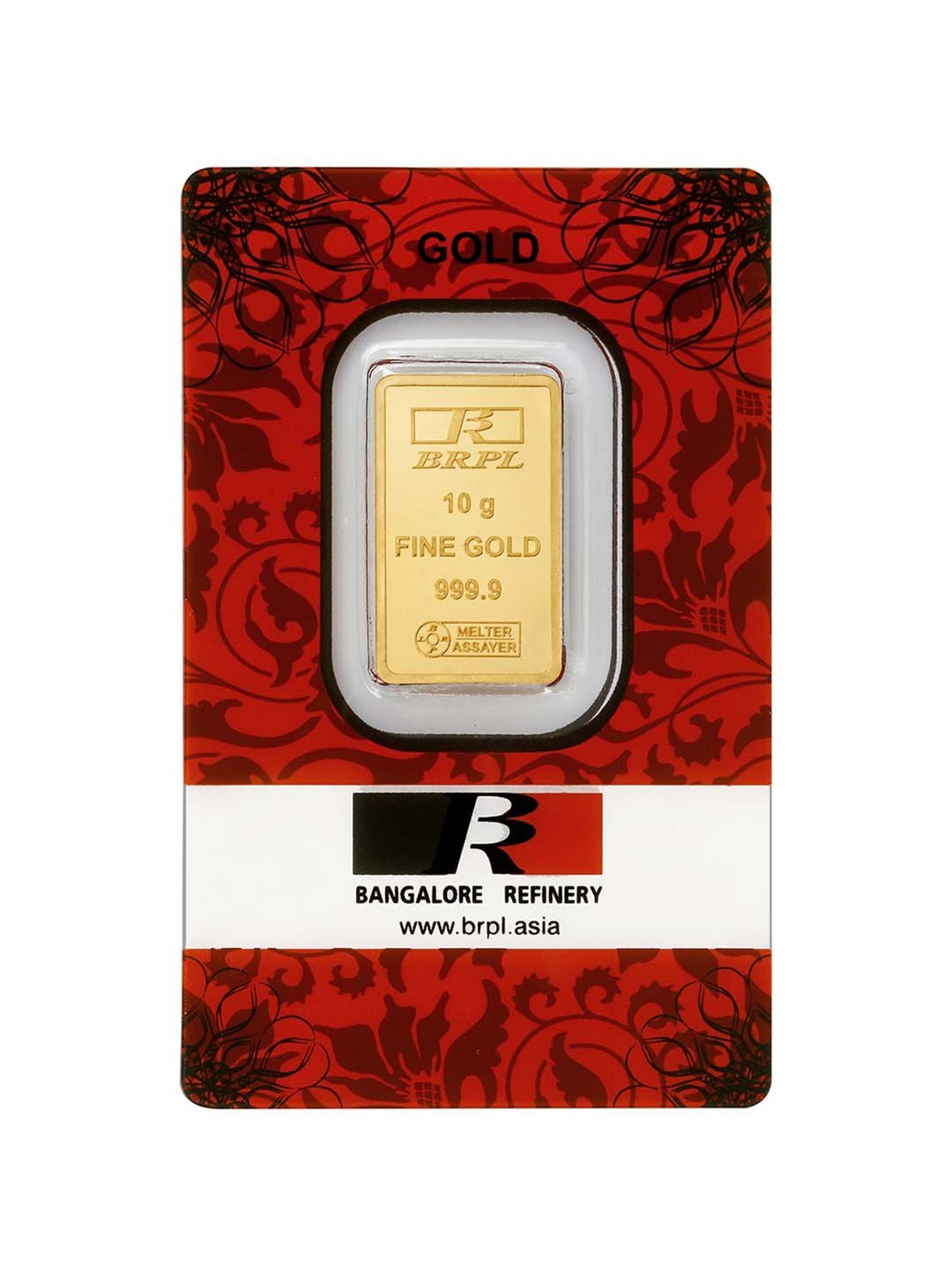 Bangalore Refinery 24k (999.9) 10gm Gold Bar