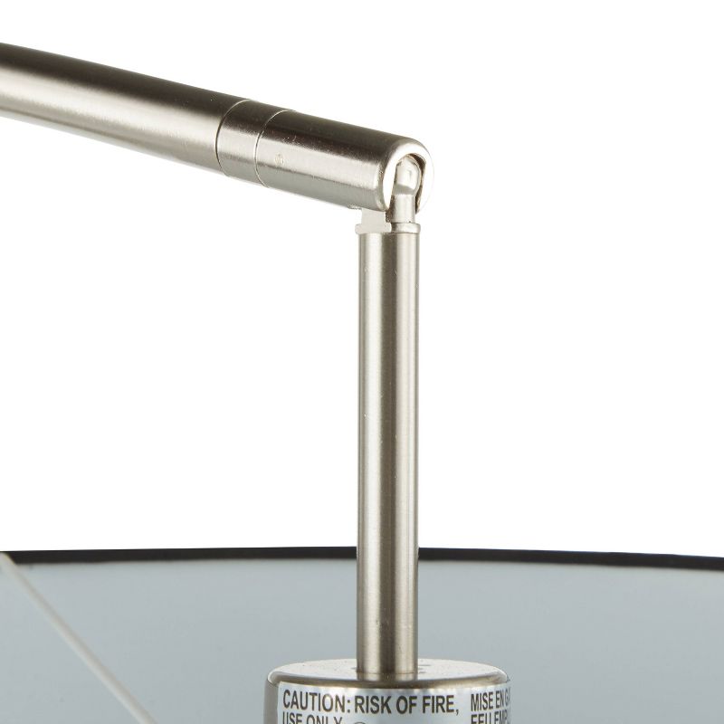 Marble Milan Contemporary Floor Lamp with Linen Shade Black (Includes LED Light Bulb) - LumiSource