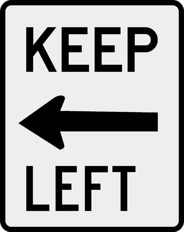 R4-8a Keep Left Sign