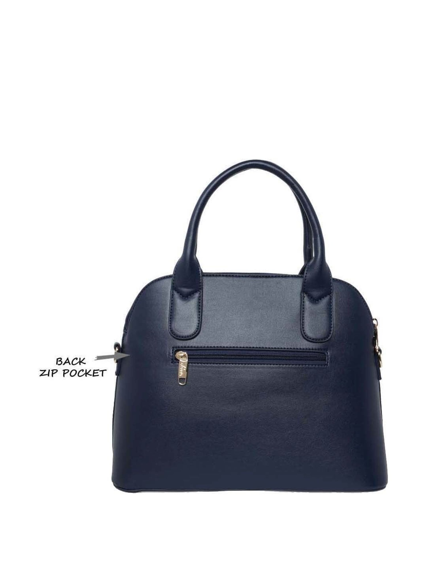 Lavie Navy Textured Large Handbag