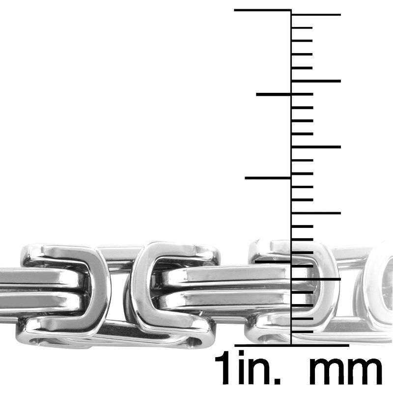 Men's Stainless Steel Byzantine Chain Necklace and Bracelet Set