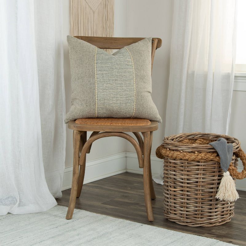 20"x20" Oversize Poly Filled Color Block Square Throw Pillow Light Gray - Donny Osmond Home