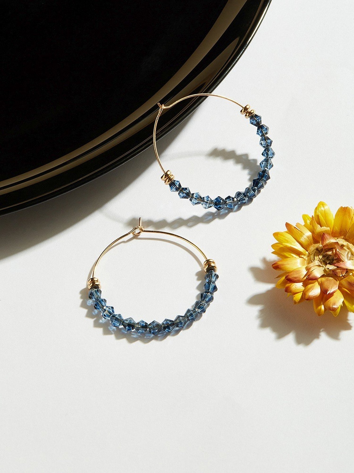 Accessorize London Facet Bead Hoop Earrings
