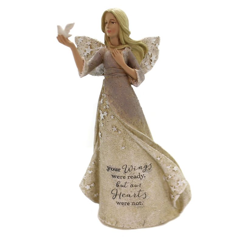 Figurine 8.75" Angel With Dove In Hand Bereavment Sympathy Caring  -  Decorative Figurines