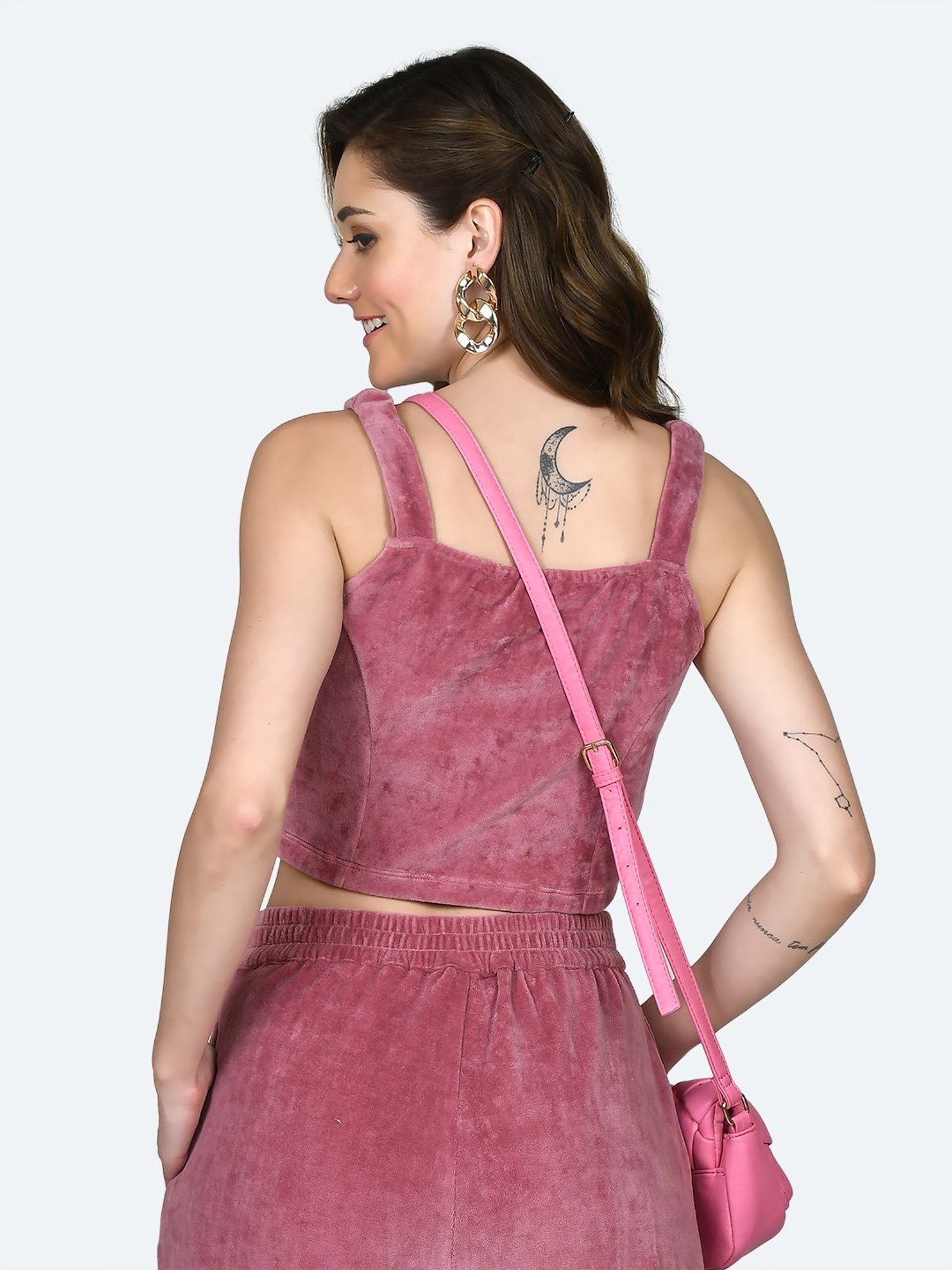 Zink London Pink Regular Fit Crop Top