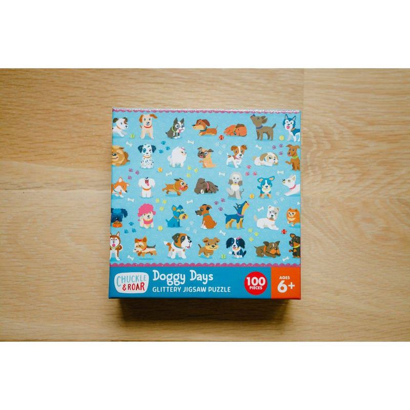 Chuckle & Roar Roar-Doggy Days Glitter Puzzle 100pc