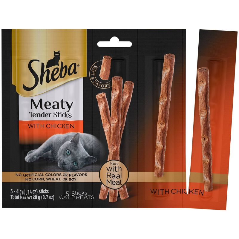 Sheba Meaty Tender Sticks with Chicken Jerky Cat Treats - 0.7oz