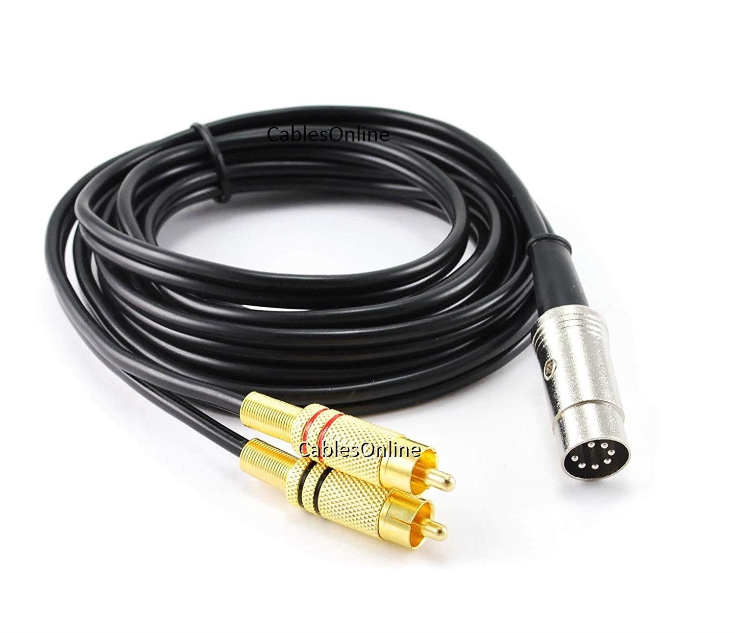 CablesOnline 9ft 7-Pin Din Male to 2-RCA Male Professional Grade Audio Cable for Bang & Olufsen, Naim, Quad...Stereo Systems (BO-2709K)