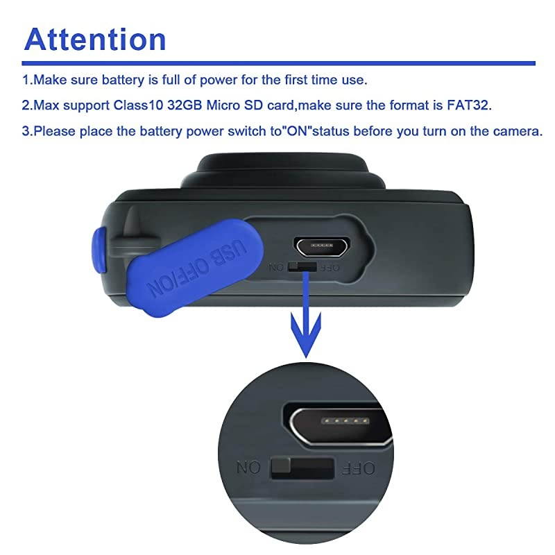 Upgraded]  Kids Waterproof Camera Action Video Digital Camera 1080 HD Camcorder for Boys Toys Gifts Build-in Game(Blue)